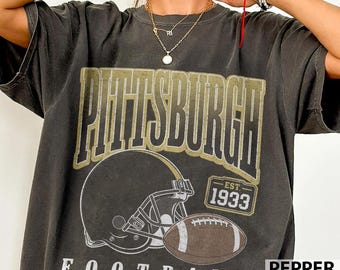 Pittsburgh Football Vintage jaren 90 T-shirt, retro mascotte T-shirt, Steelers fan cadeau, Steel City kleding