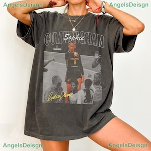 Camiseta de basquete com a assinatura de Sophie Cunningham Point, presente para fãs da WNBA, camiseta vintage de basquete.