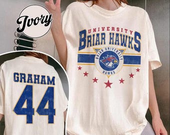 Vintage Garrett Graham #44 Briar Hawks University Hockey Comfort Color Shirt
