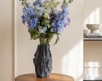 3D Printed Sculptural Vase – Vulcanic flow Design – Modern Minimalist Home Decor – Statement Vase for Dried Flowers - Housewarming Gift