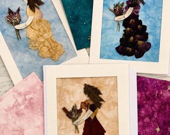 Pressed Flower Art, Bridal Party Gift, Bridesmaid & Flower Girl Portrait