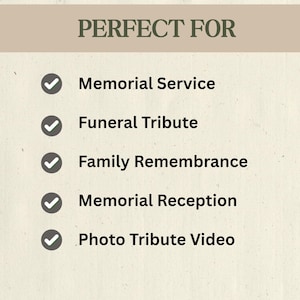 Memorial tribute presentation for celebration of life event