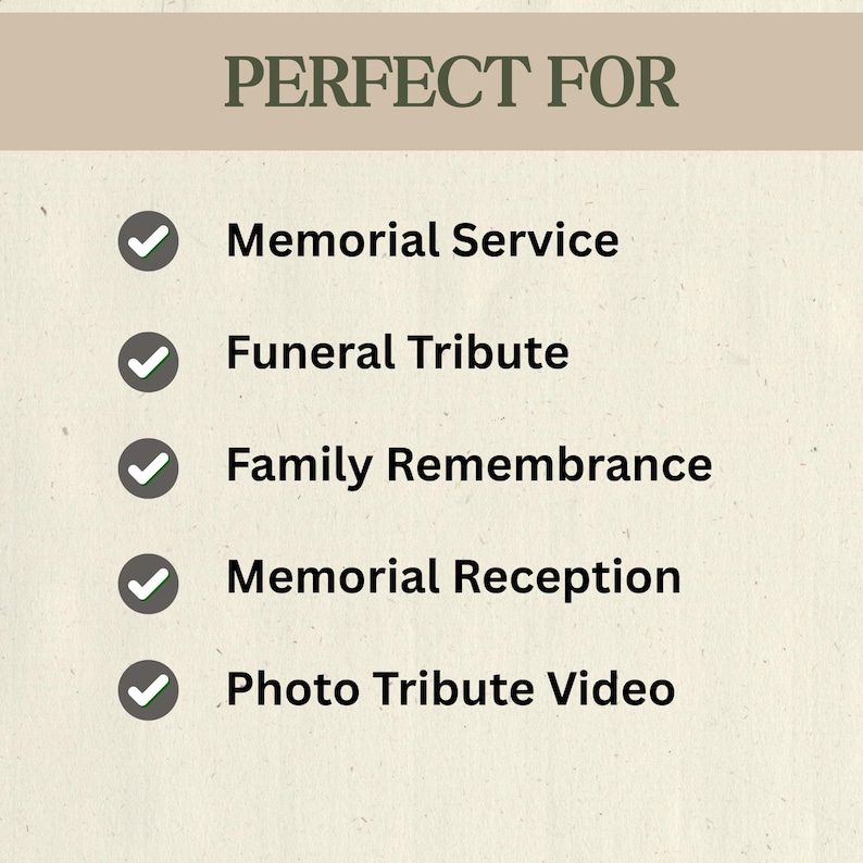 Memorial tribute presentation for celebration of life event