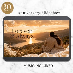 Wedding Anniversary Slideshow Canva, Forever & Always Memory Video, 30 Slides with Music