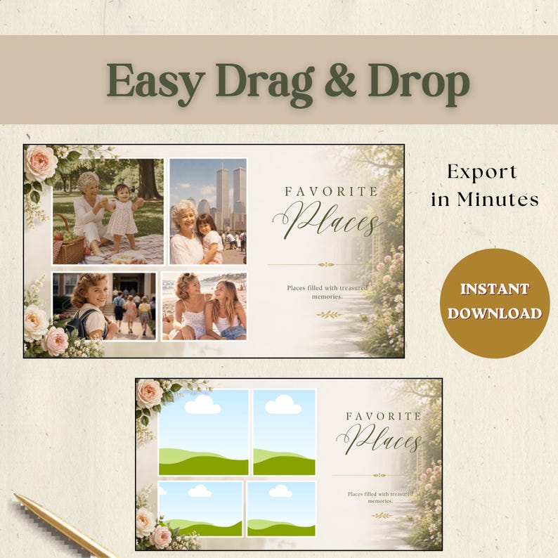 Photo tribute video template for memorial gathering