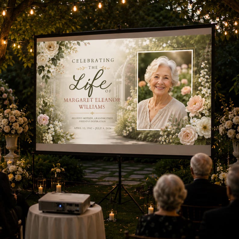 Funeral photo presentation template with music included