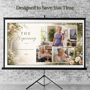Celebration of life Canva slideshow with floral garden theme