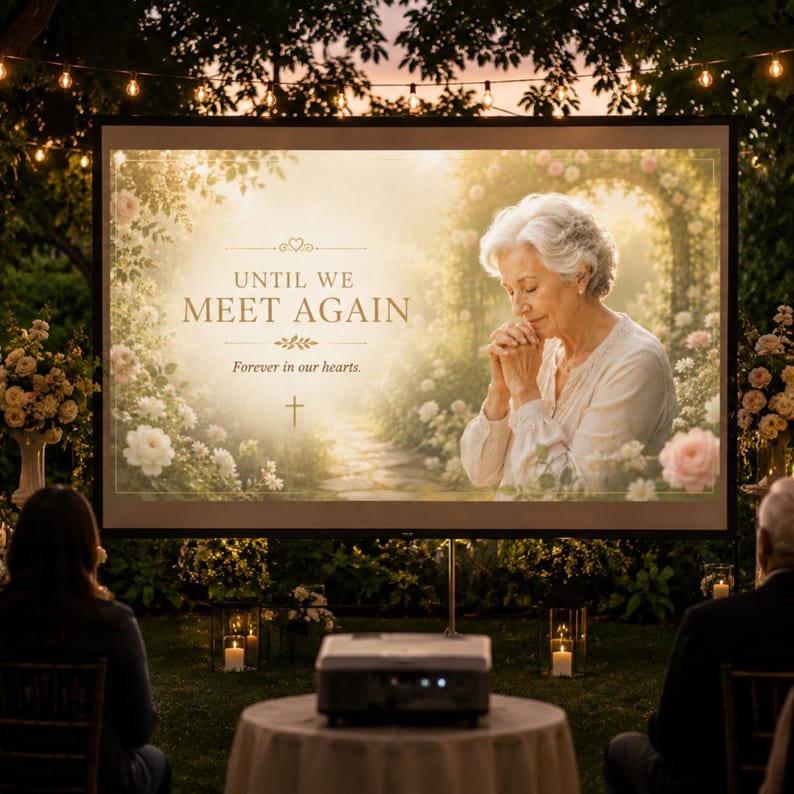 Editable memorial video template for remembrance ceremony