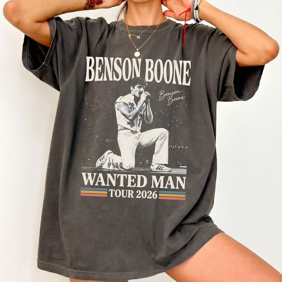 Benson Boone Wanted Man Tour 2026 Png, Concert Sublimation Design, Retro Concert T-Shirt,