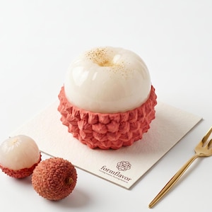 Sweet Lychee Silicone Mousse Cake Mold, 4-Cavity Fruit Dessert Mold