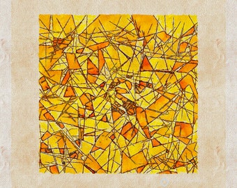 Yellow Abstract Painting Digital Download