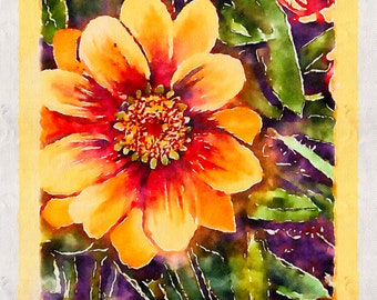 Treasure Flower Digital Watercolor