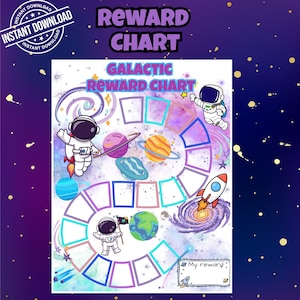 Space Reward Chart Printable  | Kids Chore Chart | Potty Training Routine Chart | Outer Space Printable | Instant Download