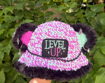 Level Up Handmade Crochet Rave Bucket Hat