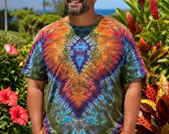 Camiseta XL hecha a mano con teñido anudado – Única en su clase, fabricada en EE. UU.