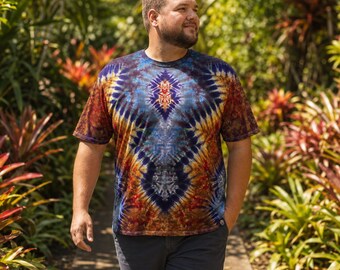 Camisa tie-dye teñida a mano talla 2XL: una obra de arte única para vestir