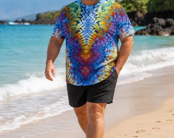 Camisa tie-dye teñida a mano talla 2XL: una obra de arte única para vestir