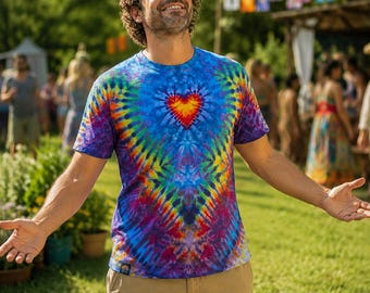 Handgjord tie dye-skjorta – Unik i sitt slag, tillverkad i USA