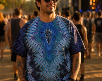 Camisa tie-dye teñida a mano talla 2XL: una obra de arte única para vestir