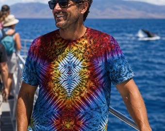 Camisa tie-dye teñida a mano talla 2XL: una obra de arte única para vestir