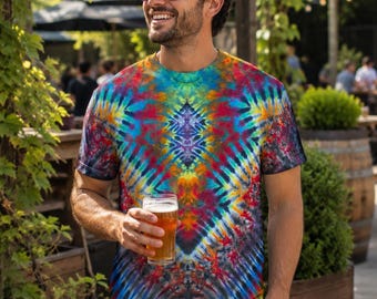Handgjord tie dye-skjorta – Unik i sitt slag, tillverkad i USA