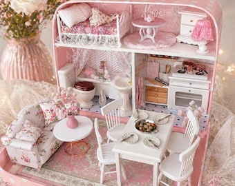 Maleta para casa de muñecas Maileg Mice hecha a mano, juguete de viaje en miniatura 1:12, bolsa de juego Montessori