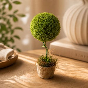 Árbol miniatura artesanal para casa de muñecas, planta tropical en maceta, decoración botánica en miniatura (escala 1:12)
