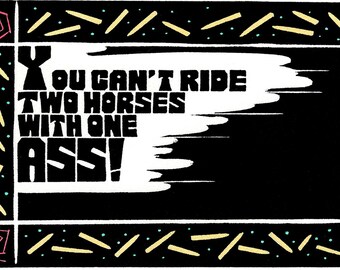 Original Linocut (1201) of an Inspirational Saying