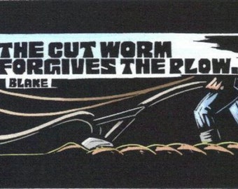 Original Linocut (1213) of a Blake Quote By Ken Swanson