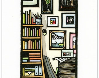 6 Greeting Cards Titled "Artists Gallery I" from a Linocut by Ken Swanson (#2209)