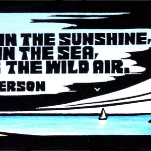 Original Linocut (1217) Print of Quote from Emerson