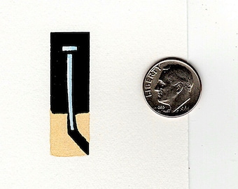 Original Linocut (2231) of a Nail by Ken Swanson