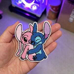 Kawaii Pink Big Ear Alien Iron On Patch, Embroidered Fabric Applique for Clothes, Backpack Decorative Patch, Cute Craft Supply Patch.