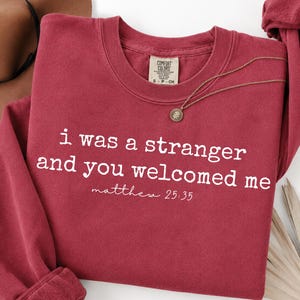Christian Bible Verse PNG, I Was a Stranger and You Welcomed Me, Matthew 25:35 Scripture PNG, Faith Sublimation Design, Instant Download