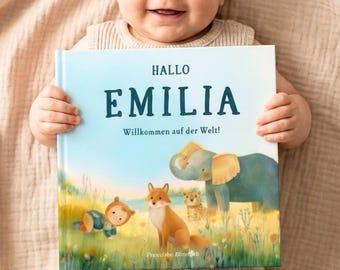 Personalisiertes Kinderbuch mit Namen | Geburtsgeschenk personalisiert I Babybuch I Besonderes Geschenk zur Geburt  | Babys erstes Buch