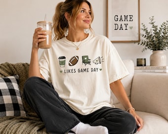 T-shirt pour femme jour de match, T-shirt de football mignon, T-shirt pour maman de footballeuse, Tenue du dimanche jour de match, T-shirt pour les supporters, T-shirt cadeau pour les fans de football