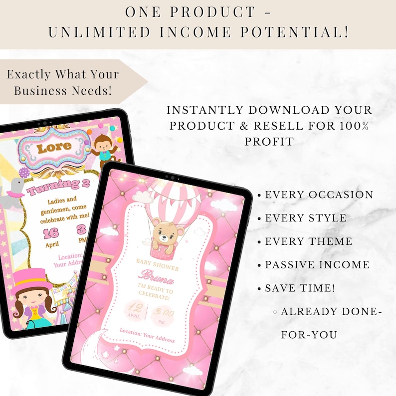 500+ Digital Invitation Templates Bundle | 100+ Animated Invites | PLR MRR Canva Templates for Passive Income | Digital Income Starter Pack