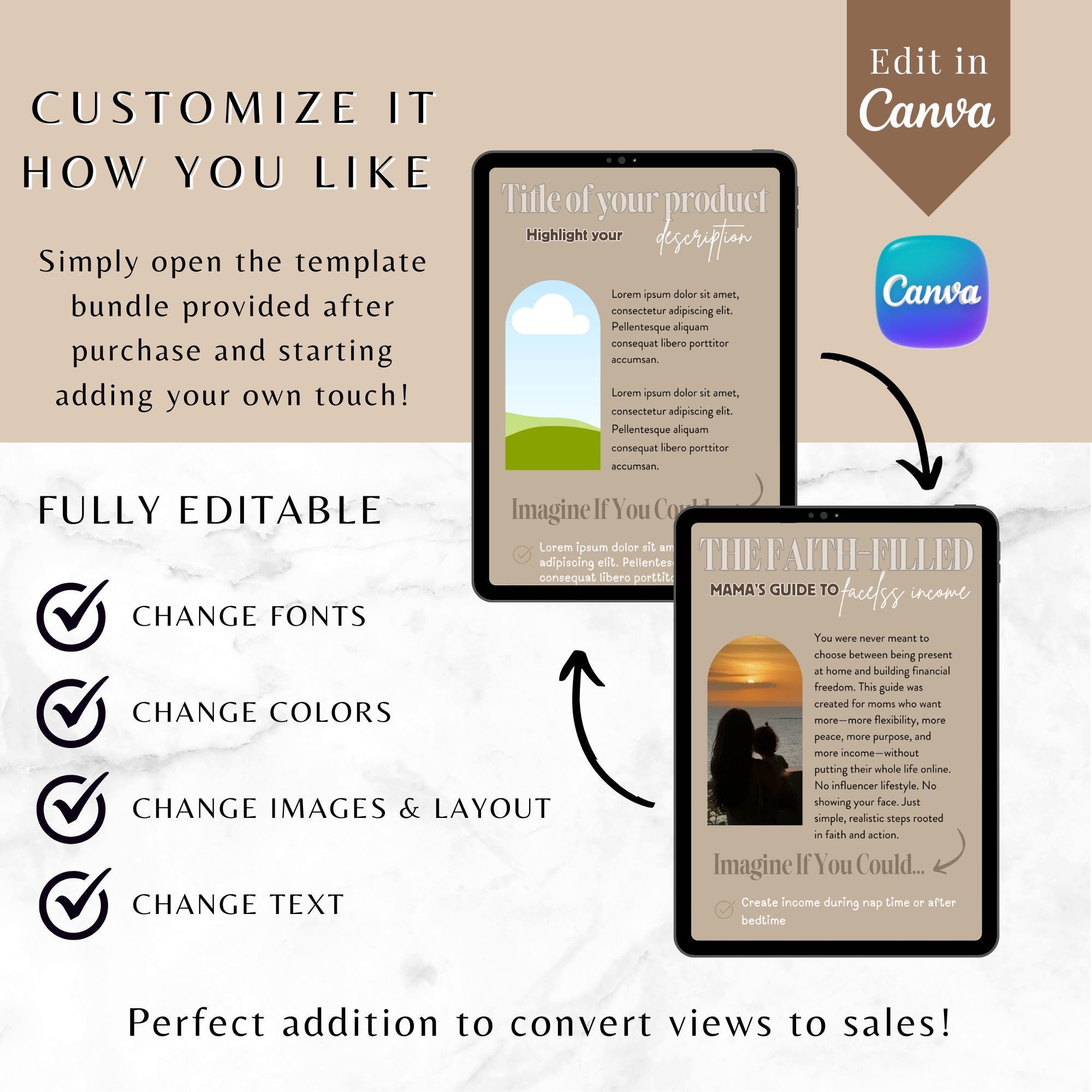 Beacons & Stan Store Sales Page Template | 20+ Sales Page Canva ...