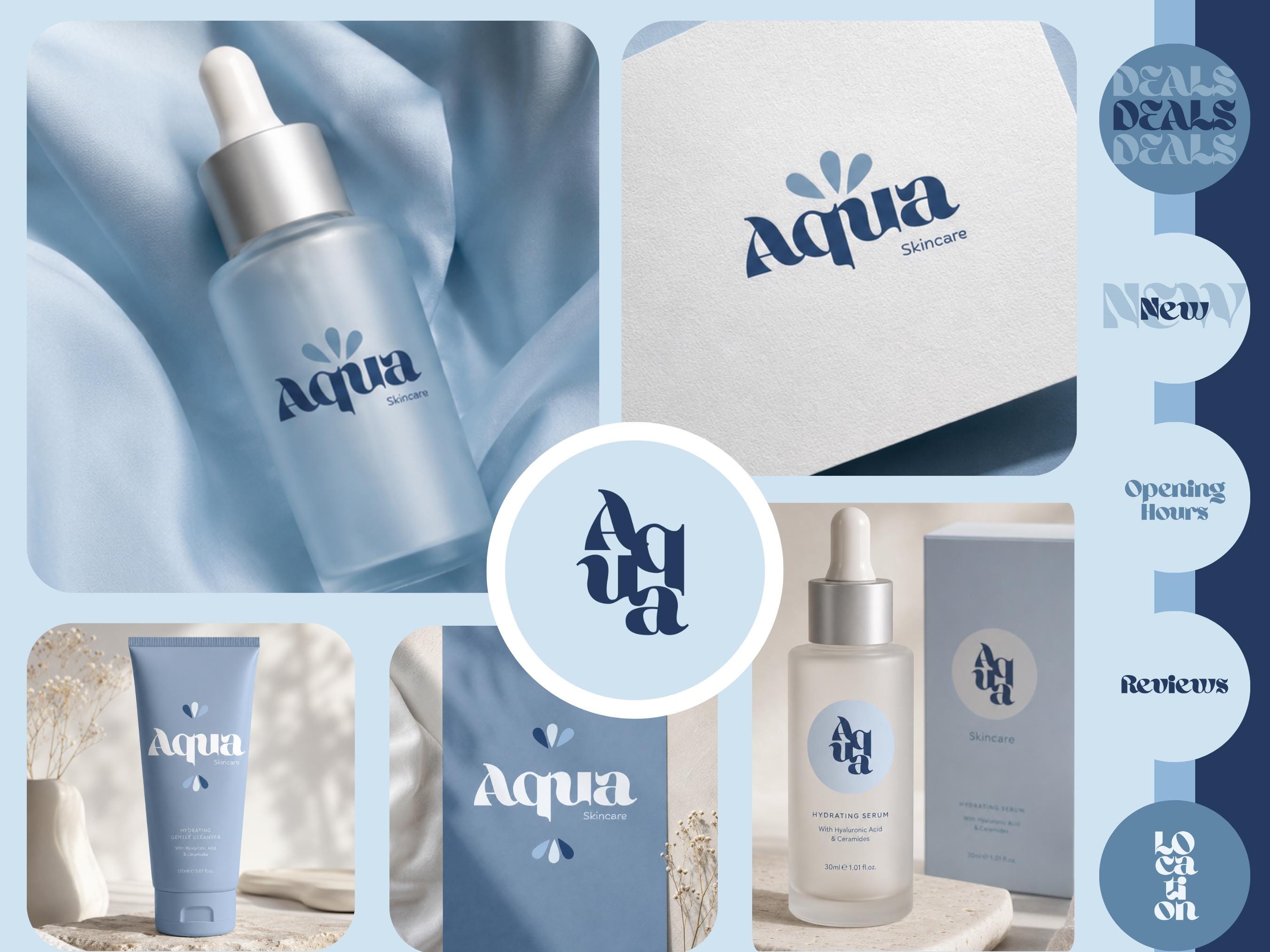 Aqua Skincare Brand Identity Kit | Canva Business Template for Small ...