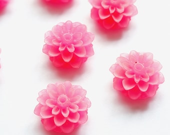 フラワーカボション プラスチック 菊 21 mm ライトコーラルピンク (6