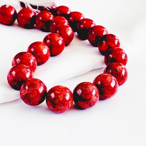 Big Coral Beads, Red Sponge Corals, 18 mm, Lot of 2 pcs, Big Coral Beads, Beading Jewelry Supplies, Jewelry and Accessories Making