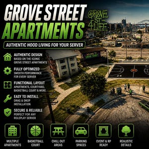 Grove Street Apartments MLO | Fivem Roleplay Server Asset (Optimized)