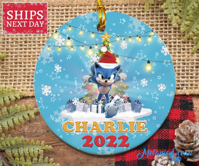 Discover Personalized Sonic the Hedgehog Christmas Ornament