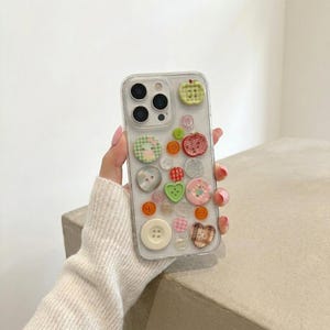 Funda de silicona transparente con botones 3D para iPhone (serie