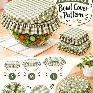 Reversible Bowl Cover Sewing Pattern | Beginner Friendly, Eco-Friendly Kitchen (PDF)