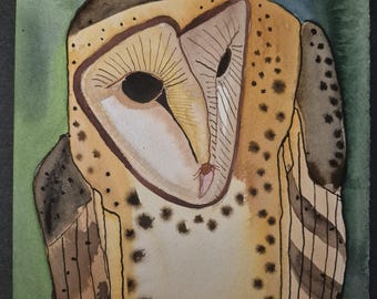 Barn Owl Original Ink Painting