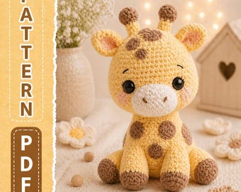 Haakpatroon giraf amigurumi, zelfstudie safaridieren knuffeldier (pdf)