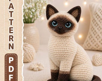 Amigurumi Kitten Pattern Download, Velvet Yarn Toy Instructions, Gray Shorthair Cat Crochet Pattern PDF