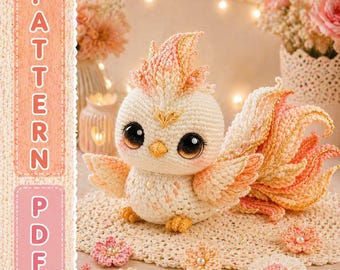 Phoenix Chick Crochet Pattern: Amigurumi Fire Bird Plush Toy (PDF)