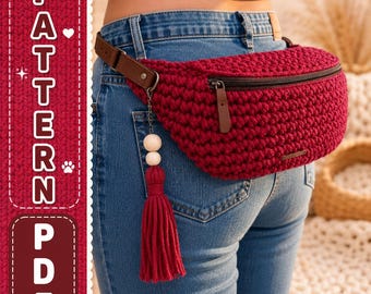 Crochet Fanny Pack Pattern, Beginner Waist Bag Tutorial (PDF Download)